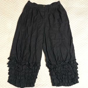 Magnolia Pearl Black Ruffle Bloomers Linen